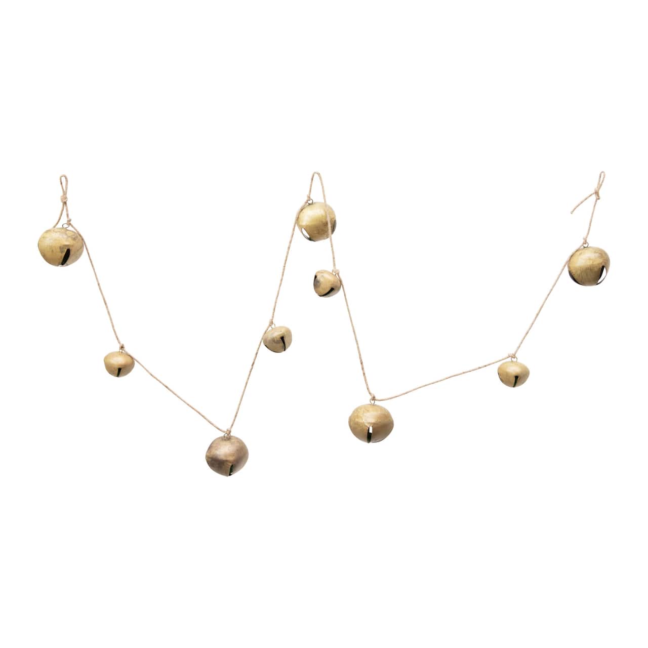 Hello Honey® 6.3ft. Gold Finish Metal Jingle Bell Garland
